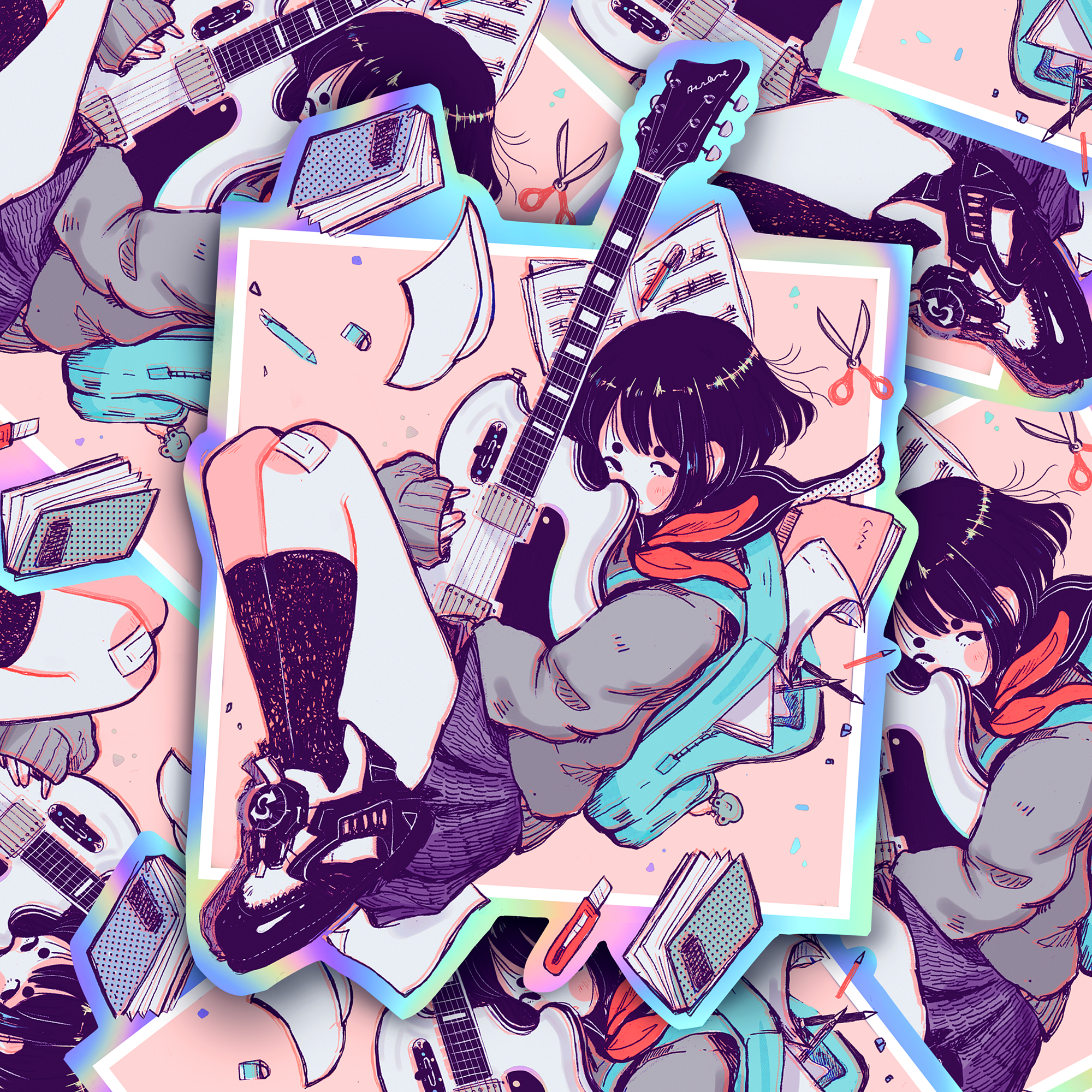 'Guitar Gals' Stickers - Image 3