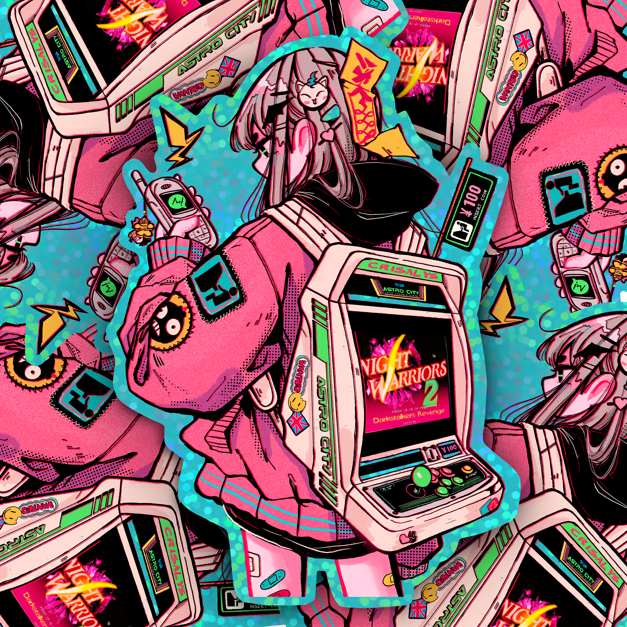 'Arcade Gals' Glitter Stickers - Image 3