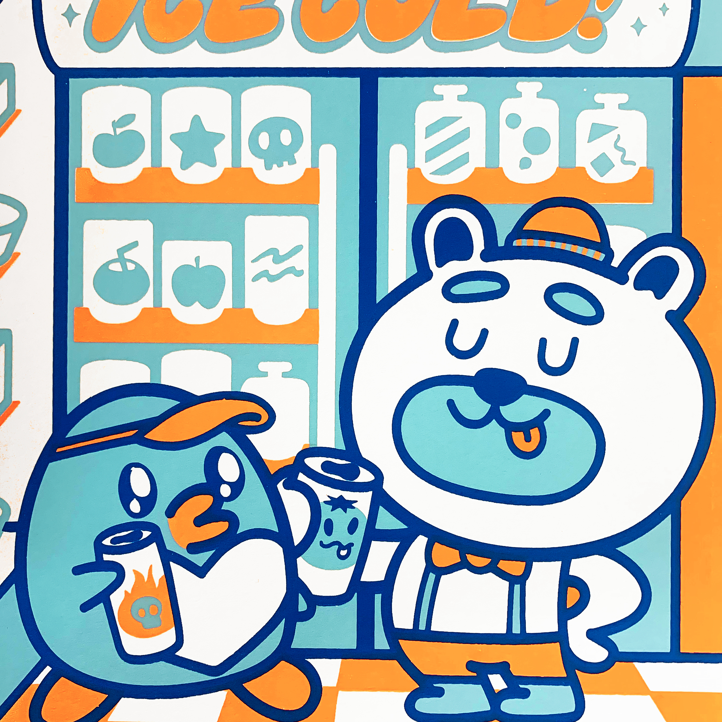 "Fat Bear 24 Hour Convenience: Ice Cold" Screen Print - Image 2