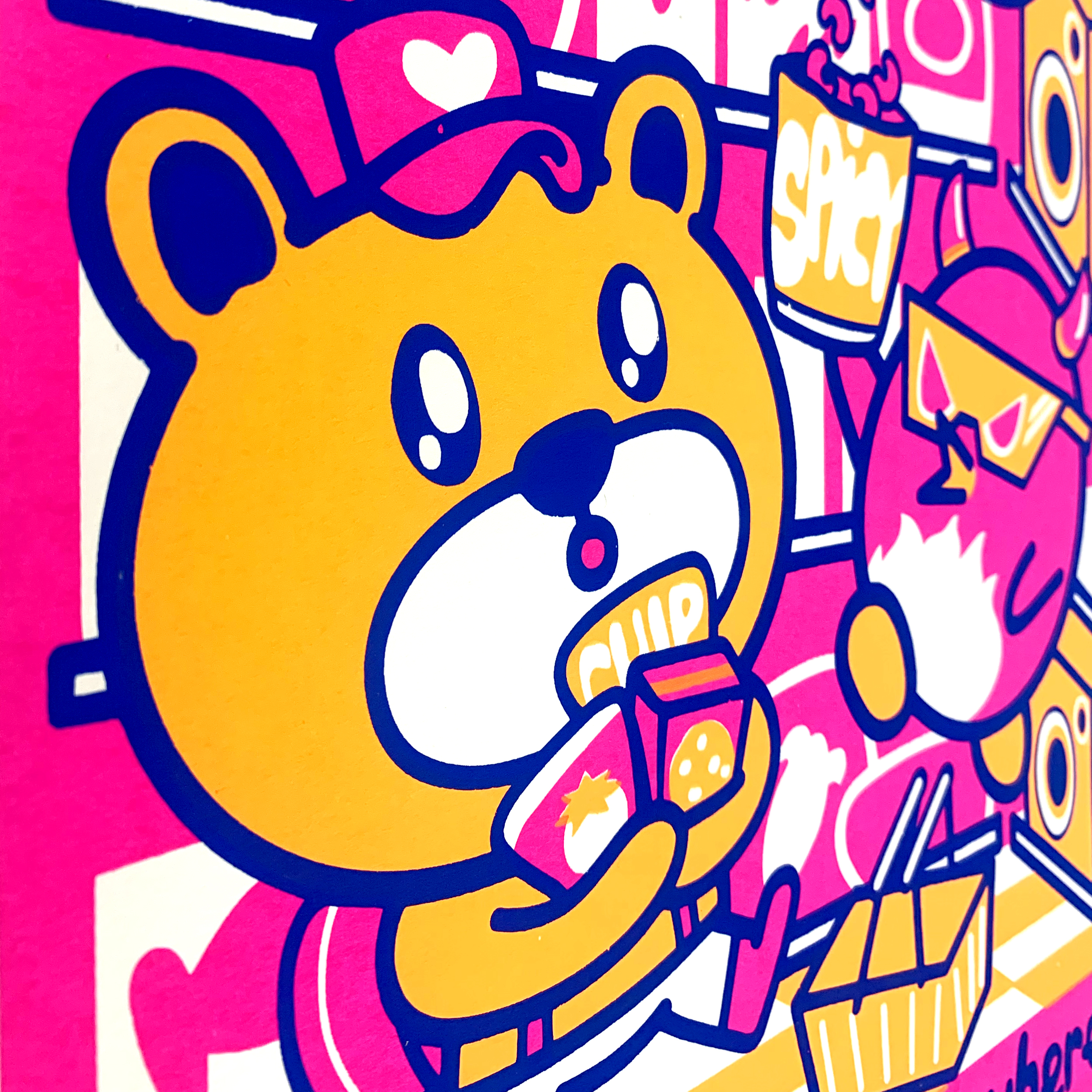 "Fat Bear 24 Hour Convenience: Spicy! Salty! Sweet!" Screen Print - Image 3