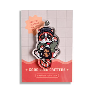 Goodluck Critters: Beatnik Cat Keychain