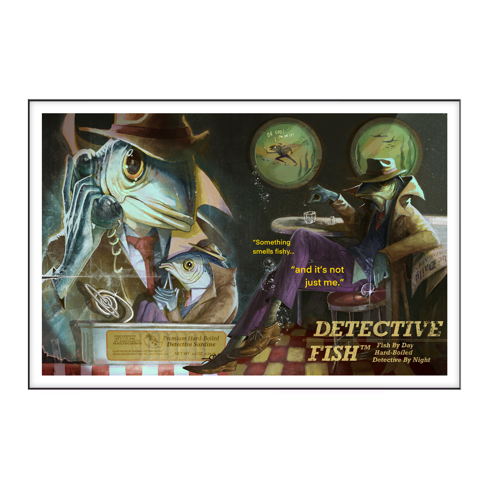 Sukmina Phongphansakul – Detective Fish – Framed Print