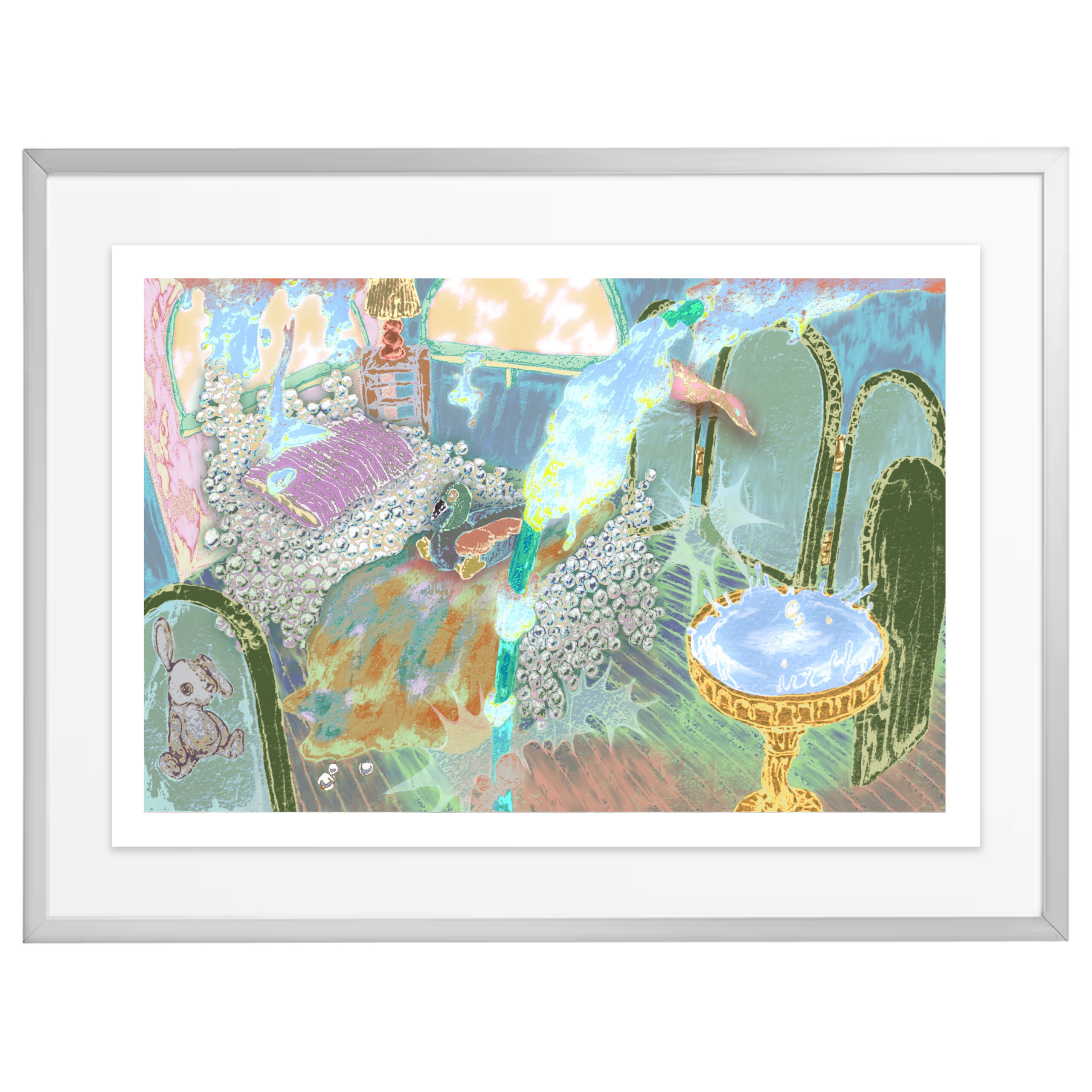 icy bed – Framed Print