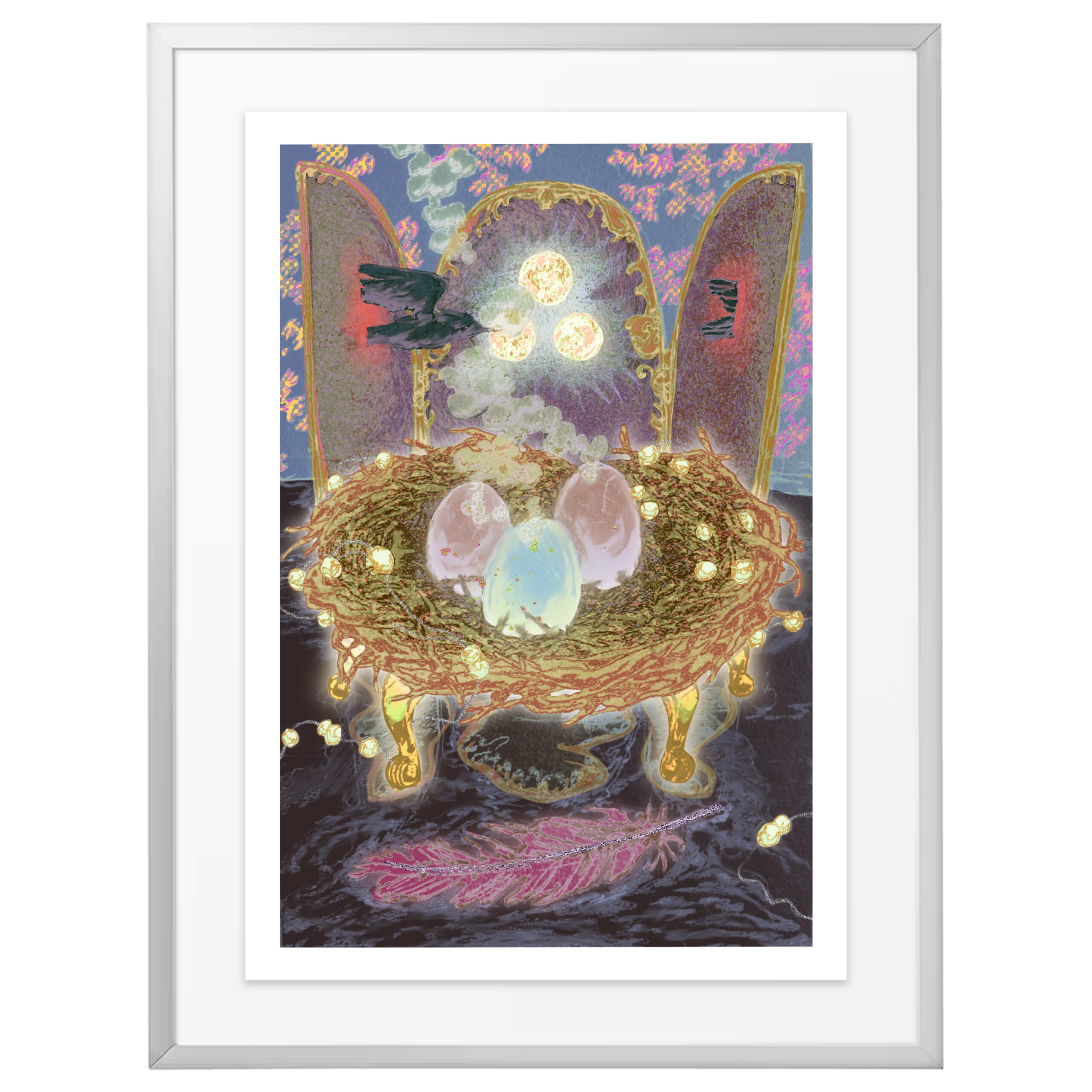 triple moon – Framed Print