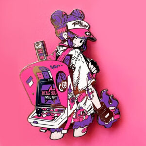 'NEO19' 4" Enamel Pin - Berry Color-Way