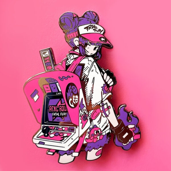 'NEO19' 4" Enamel Pin - Berry Color-Way