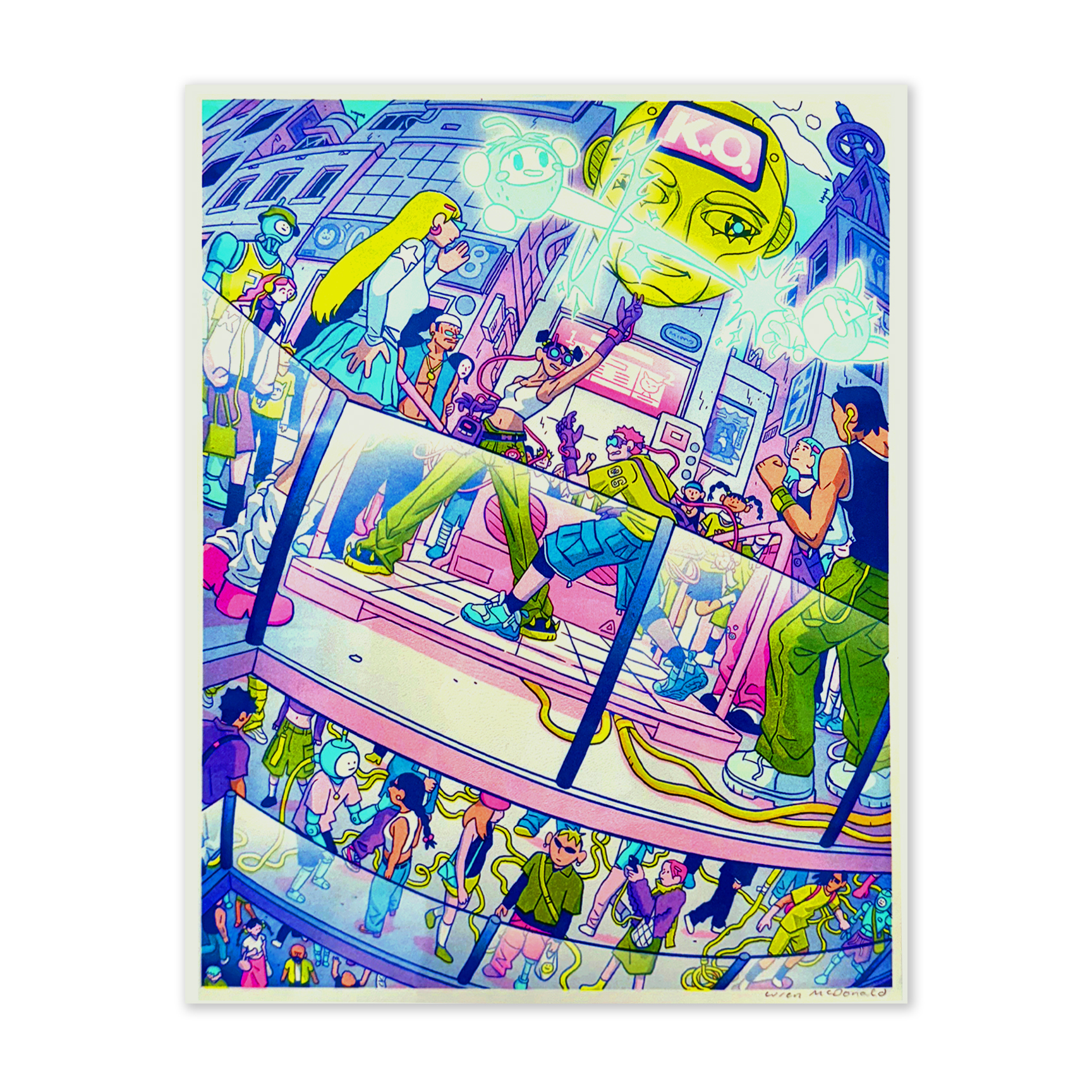 “Battle Blast Evolution: MegaMIX 3” Risograph Print – Signed