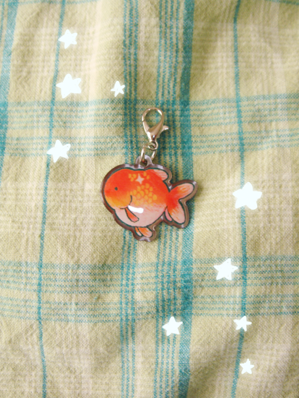 goldfish metal phone charm