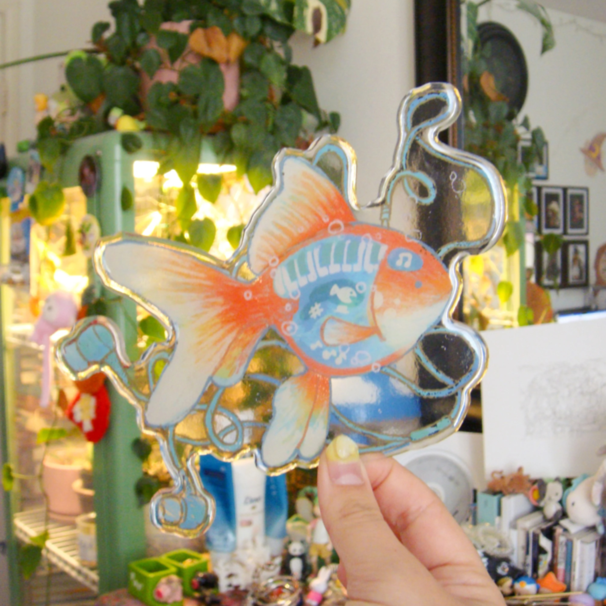 Goldfish Tunes Resin Sticker