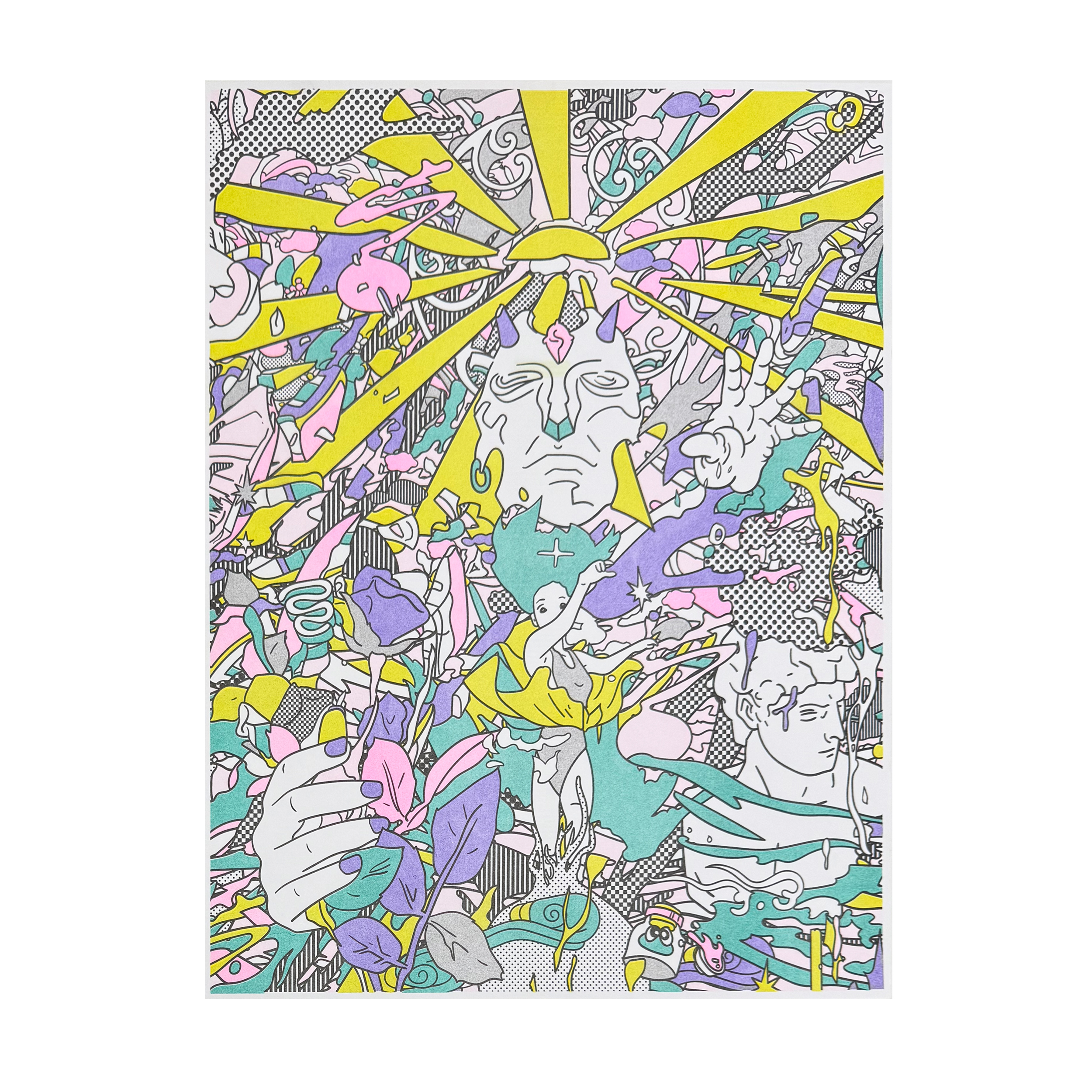 “The Ending World (Panel 2)” Risograph Print