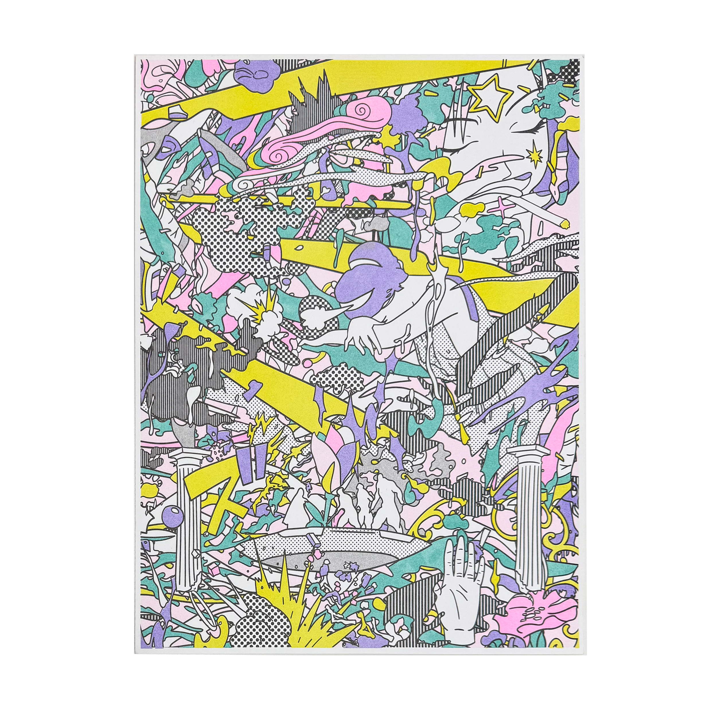 “The Ending World (Panel 3)” Risograph Print