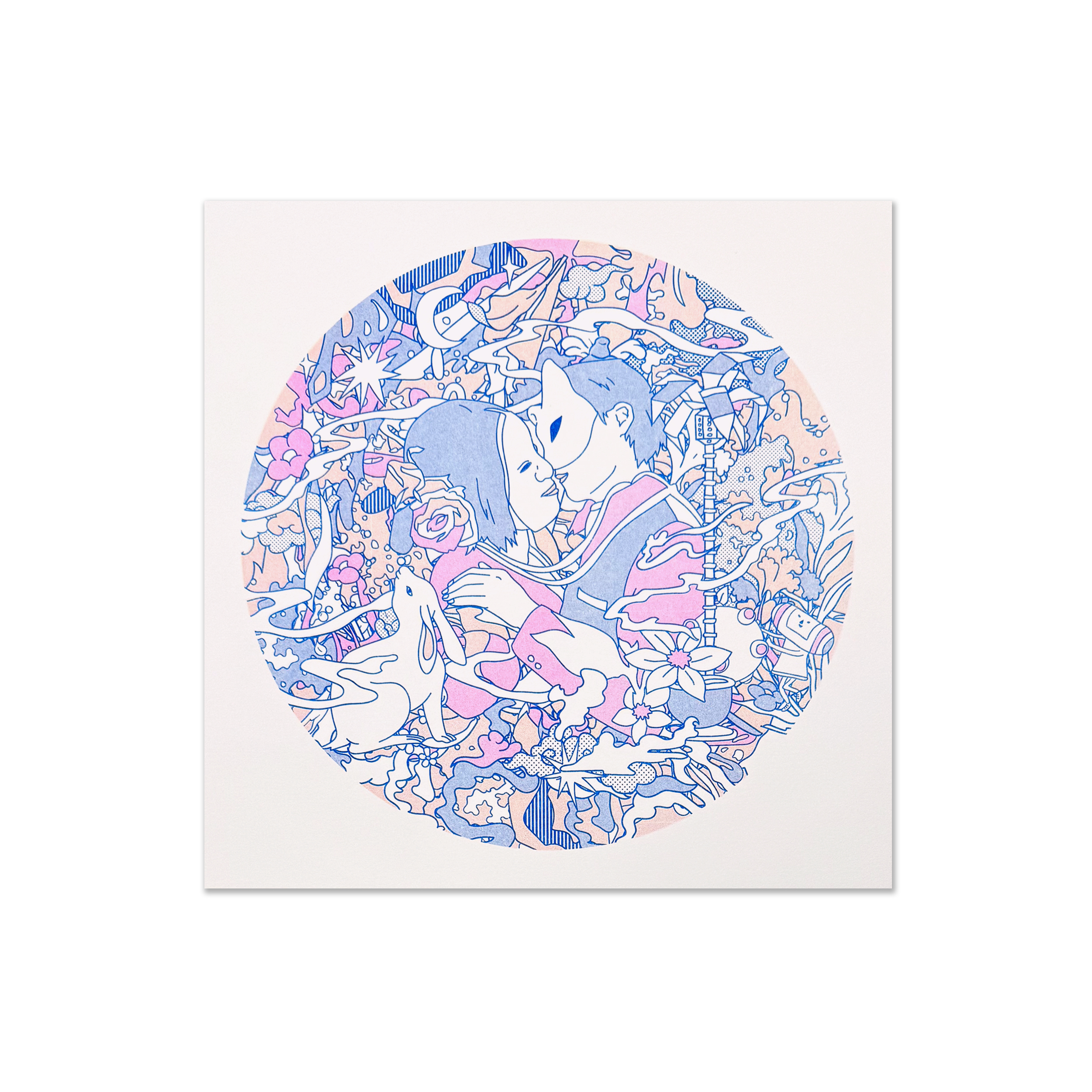 "Behind The Mask" Risograph Print